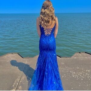 SHERRI HILL PROM DRESS royal blue